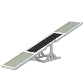Dog Agility Equipment Wooden Seesaw White for Training and Exercise